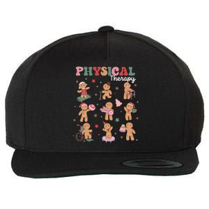 Retro Physical Therapy Gingerbread Christmas Pt Funny Xmas Wool Snapback Cap