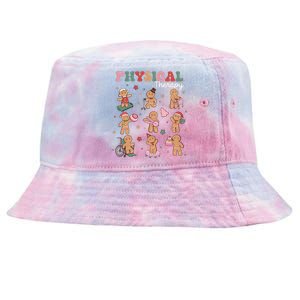 Retro Physical Therapy Gingerbread Christmas Pt Funny Xmas Tie-Dyed Bucket Hat