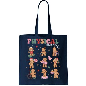 Retro Physical Therapy Gingerbread Christmas Pt Funny Xmas Tote Bag