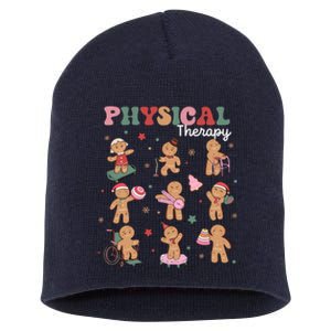 Retro Physical Therapy Gingerbread Christmas Pt Funny Xmas Short Acrylic Beanie