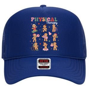 Retro Physical Therapy Gingerbread Christmas Pt Funny Xmas High Crown Mesh Back Trucker Hat