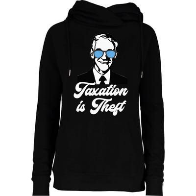 Ron Paul Taxation Is Theft Libertarian Ancap Freedom Liberty Womens Funnel Neck Pullover Hood