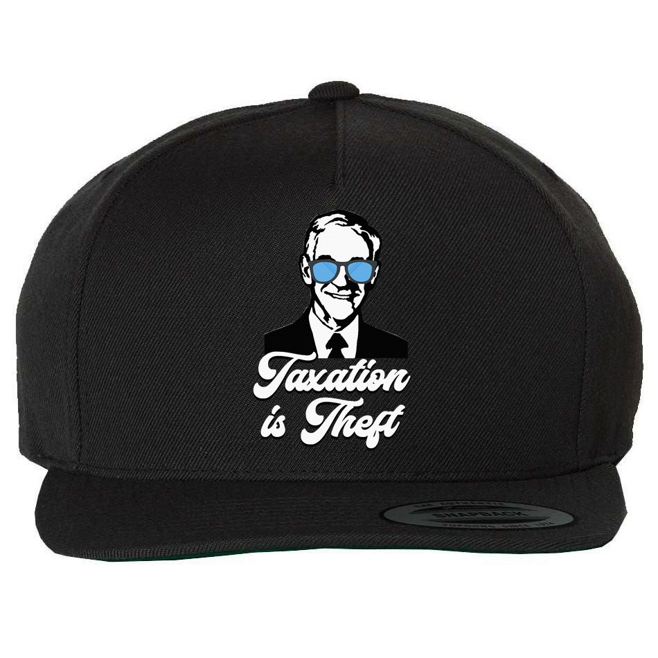 Ron Paul Taxation Is Theft Libertarian Ancap Freedom Liberty Wool Snapback Cap