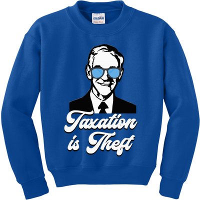 Ron Paul Taxation Is Theft Libertarian Ancap Freedom Liberty Kids Sweatshirt