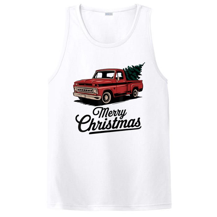 Red Pickup Truck Christmas Tree Vintage Christmas PosiCharge Competitor Tank