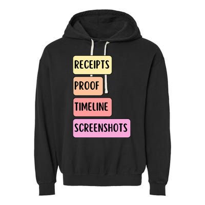 Receipts Proof Timeline Screenshots Garment-Dyed Fleece Hoodie
