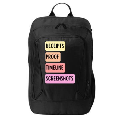 Receipts Proof Timeline Screenshots City Backpack