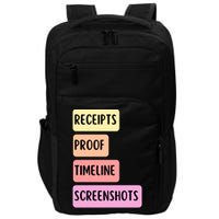 Receipts Proof Timeline Screenshots Impact Tech Backpack