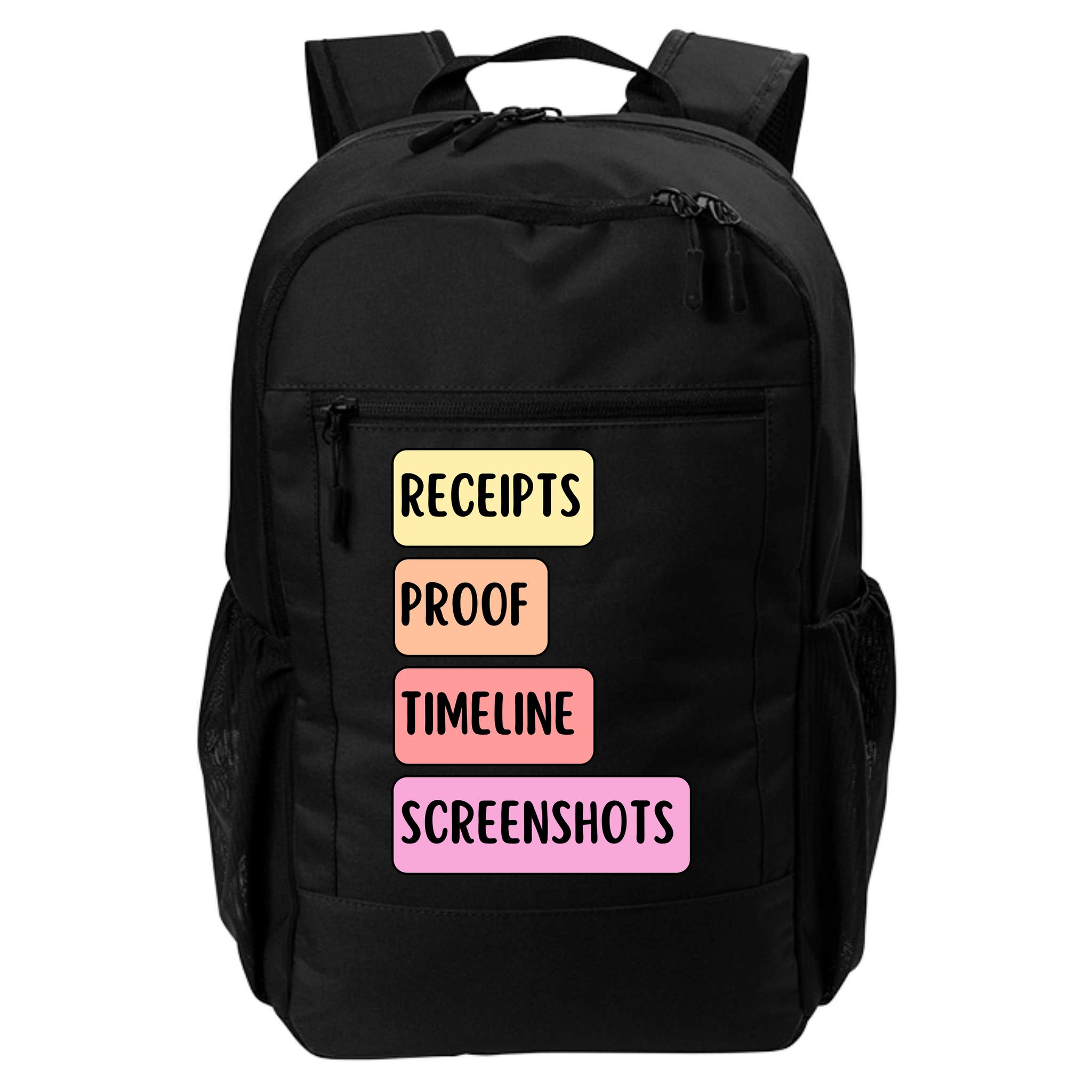 Receipts Proof Timeline Screenshots Backpack