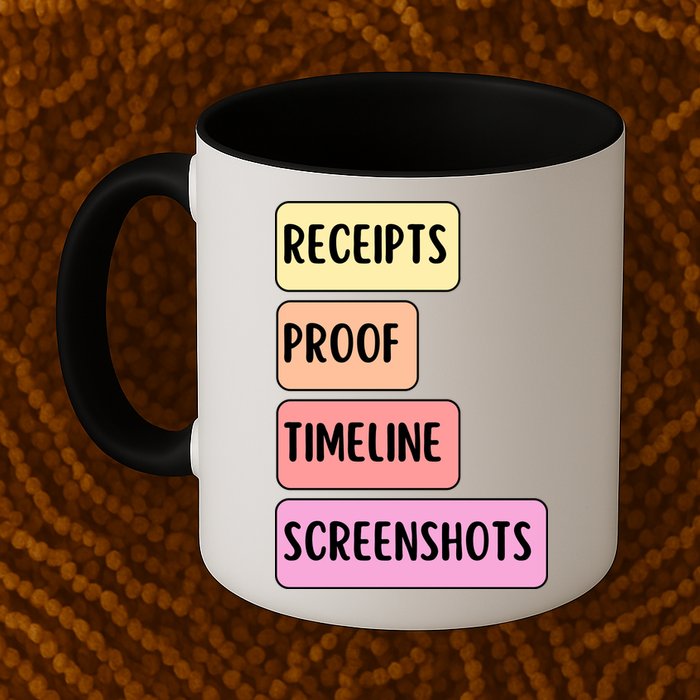 Receipts Proof Timeline Screenshots Mug