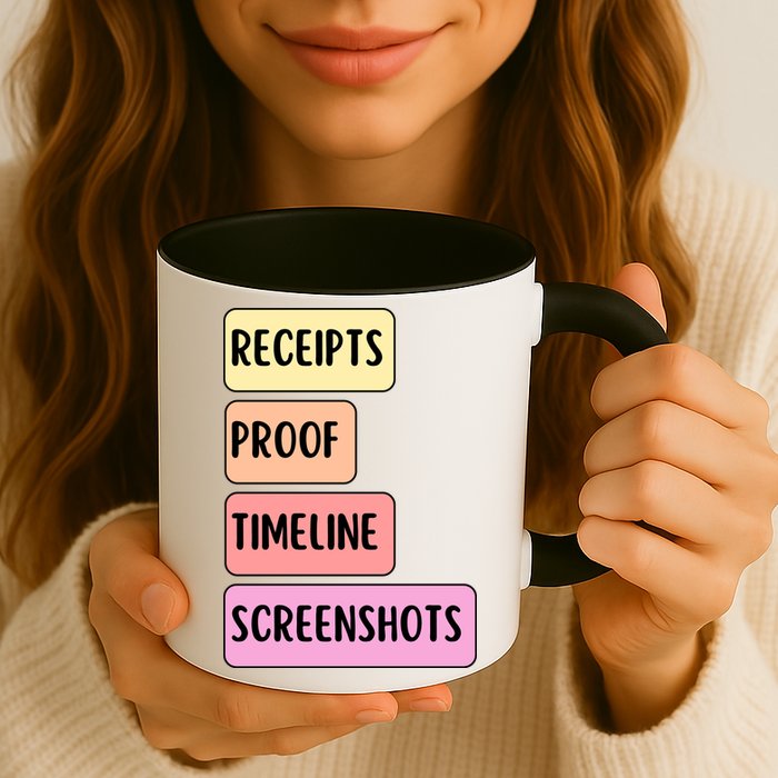 Receipts Proof Timeline Screenshots Mug