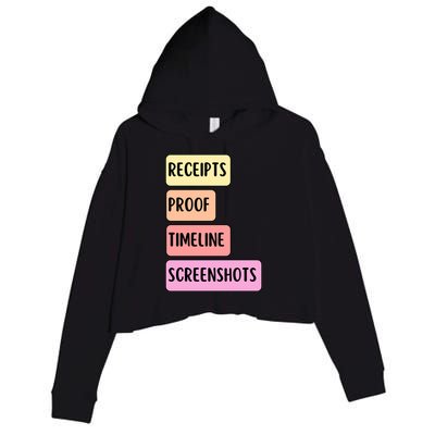 Receipts Proof Timeline Screenshots Crop Fleece Hoodie