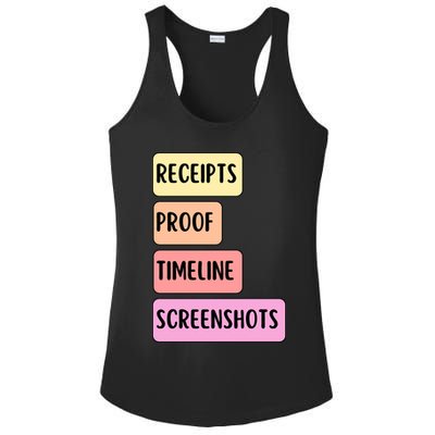 Receipts Proof Timeline Screenshots Ladies PosiCharge Competitor Racerback Tank