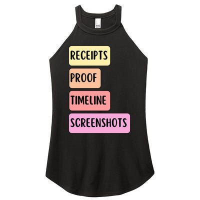 Receipts Proof Timeline Screenshots Women's Perfect Tri Rocker Tank