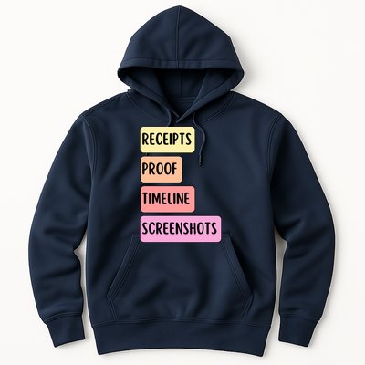 Receipts Proof Timeline Screenshots Hoodie