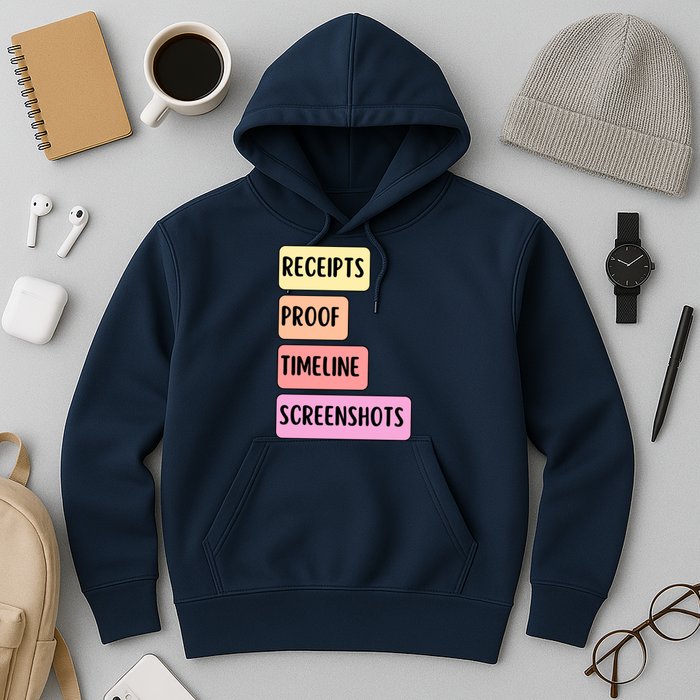 Receipts Proof Timeline Screenshots Hoodie