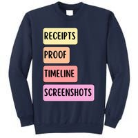 Receipts Proof Timeline Screenshots Sweatshirt
