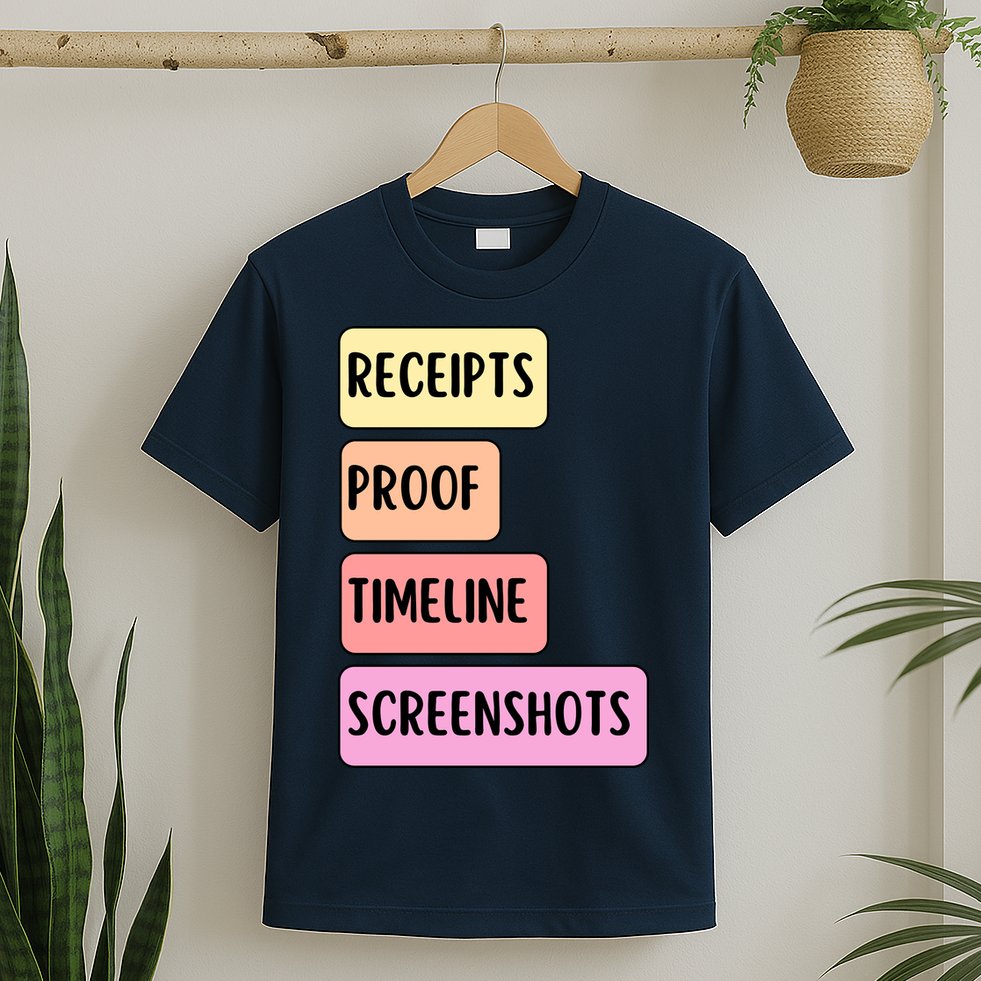 Receipts Proof Timeline Screenshots T-Shirt