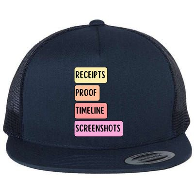 Receipts Proof Timeline Screenshots Flat Bill Trucker Hat