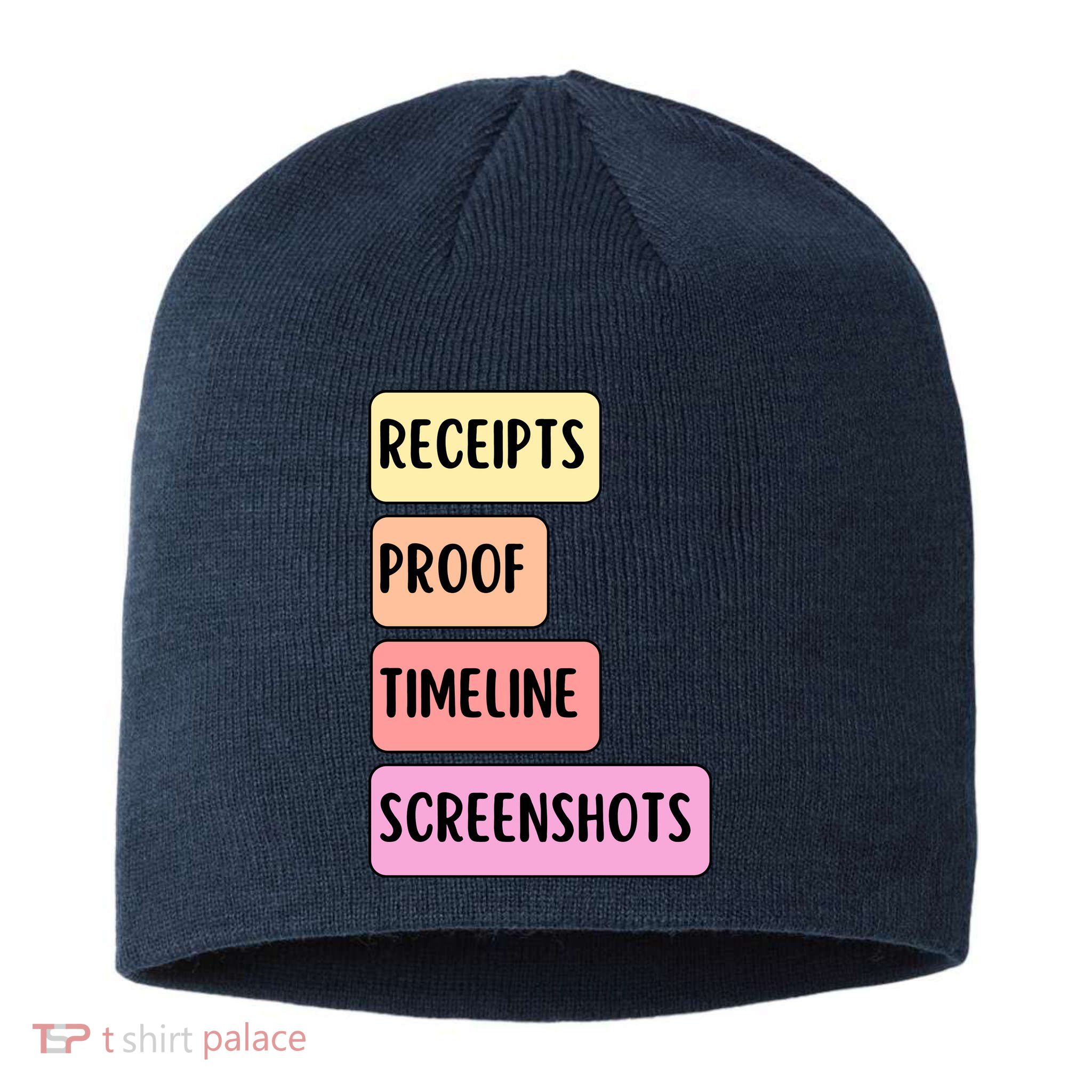 Receipts Proof Timeline Screenshots Sustainable Beanie