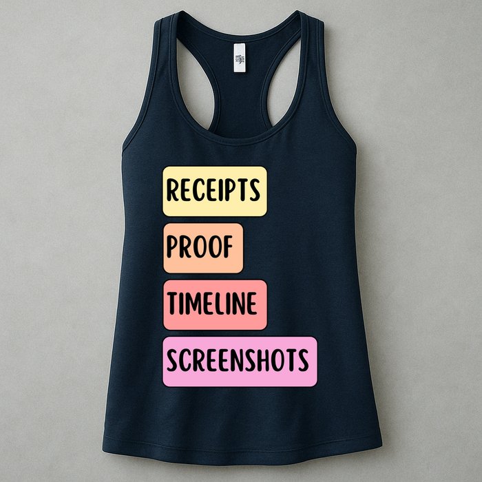 Receipts Proof Timeline Screenshots Womens Tank Top