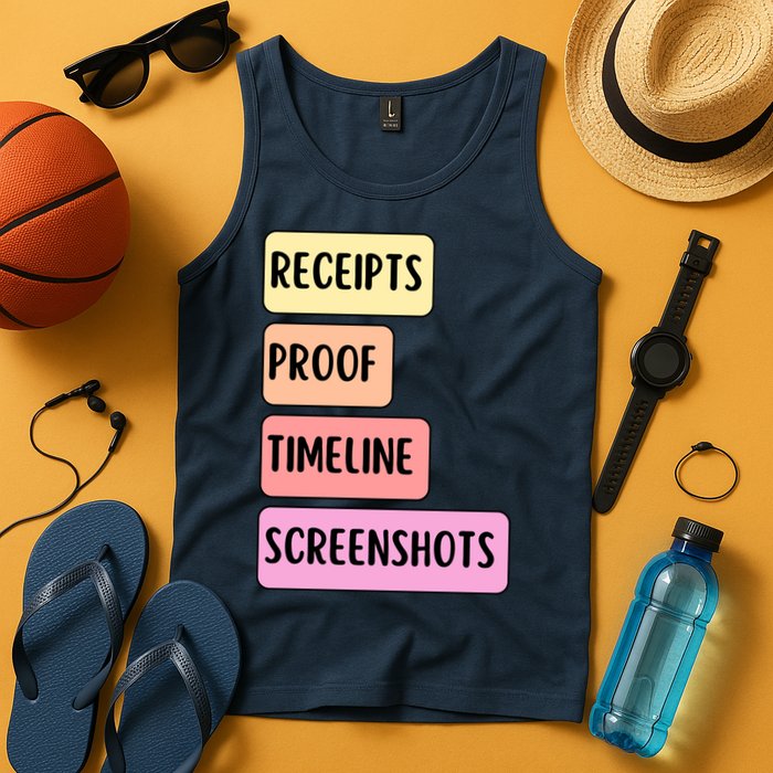 Receipts Proof Timeline Screenshots Tank Top