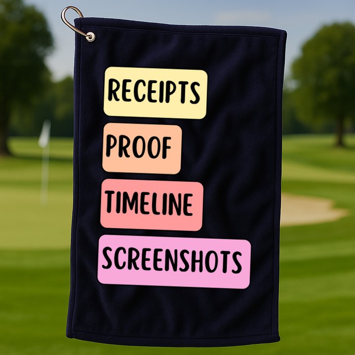 Receipts Proof Timeline Screenshots Golf Towel