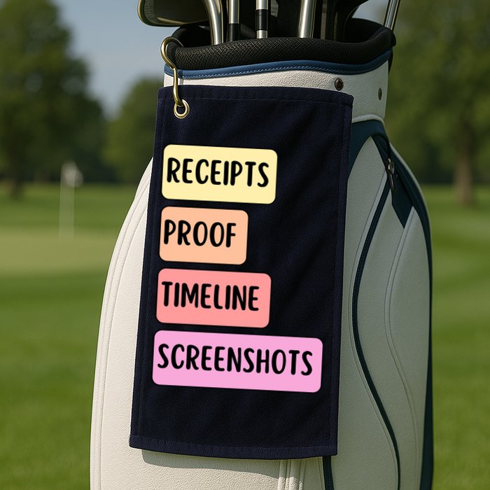 Receipts Proof Timeline Screenshots Golf Towel