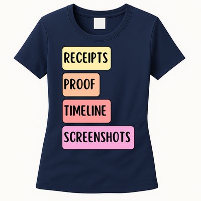 Receipts Proof Timeline Screenshots Womens T-Shirt