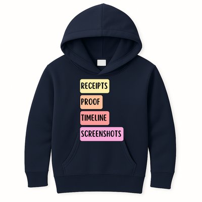 Receipts Proof Timeline Screenshots Kids Hoodie