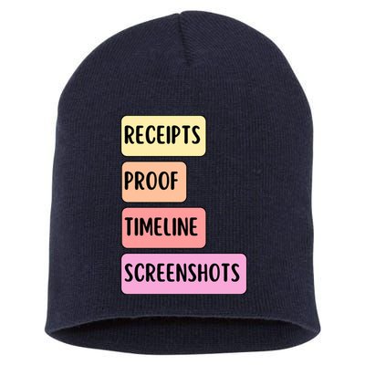 Receipts Proof Timeline Screenshots Short Acrylic Beanie