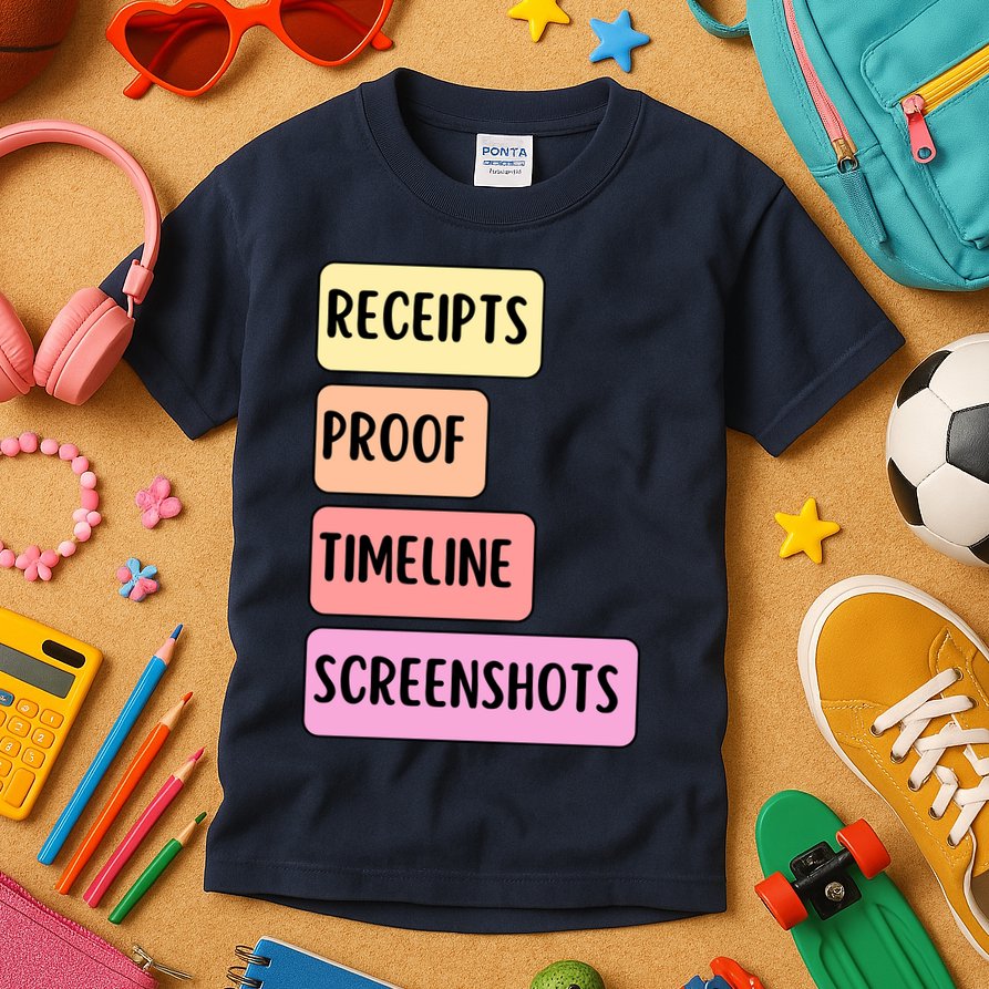 Receipts Proof Timeline Screenshots Kids T-Shirt