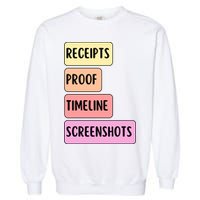 Receipts Proof Timeline Screenshots Garment-Dyed Sweatshirt
