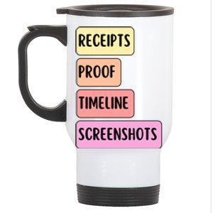 Receipts Proof Timeline Screenshots Stainless Steel Travel Mug