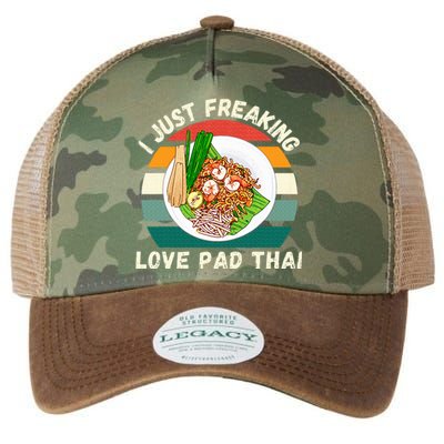 Retro Pad Thai I Just Freaking Love Pad Thai Food Lover Legacy Tie Dye Trucker Hat