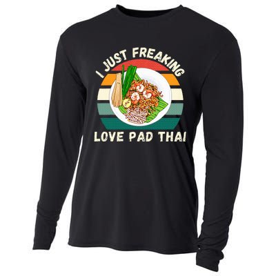 Retro Pad Thai I Just Freaking Love Pad Thai Food Lover Cooling Performance Long Sleeve Crew