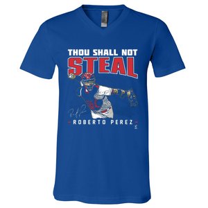 Roberto Perez Thou Shall Not Steal Funny Gift V-Neck T-Shirt