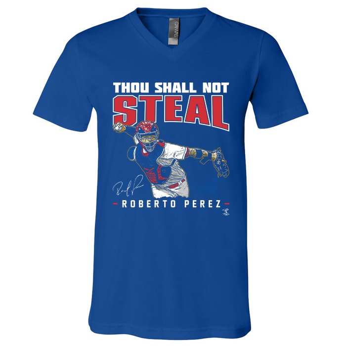 Roberto Perez Thou Shall Not Steal Funny Gift V-Neck T-Shirt