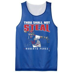 Roberto Perez Thou Shall Not Steal Funny Gift Mesh Reversible Basketball Jersey Tank