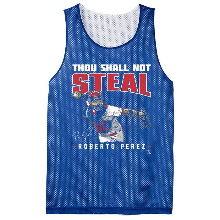 Roberto Perez Thou Shall Not Steal Funny Gift Mesh Reversible Basketball Jersey Tank