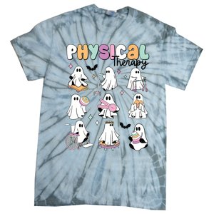 Retro Physical Therapy Halloween Ghosts Spooky PT Tie-Dye T-Shirt