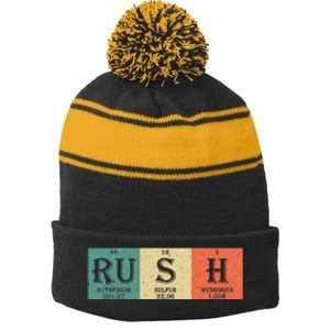 Rush Periodic Table Elements Rush Chemistry Studentfan Gift Stripe Pom Pom Beanie