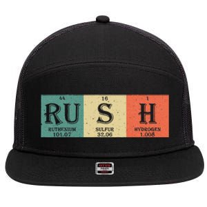 Rush Periodic Table Elements Rush Chemistry Studentfan Gift 7 Panel Mesh Trucker Snapback Hat