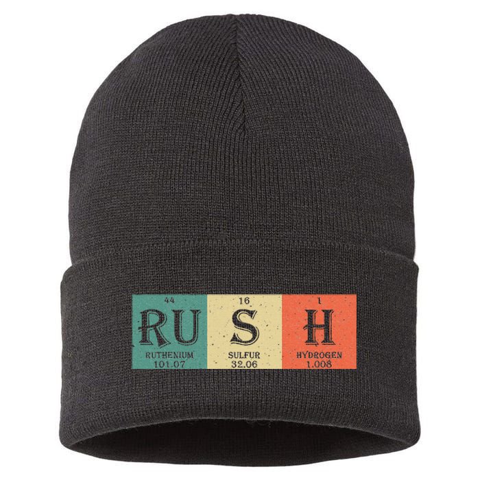 Rush Periodic Table Elements Rush Chemistry Studentfan Gift Sustainable Knit Beanie