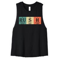 Rush Periodic Table Elements Rush Chemistry Studentfan Gift Women's Racerback Cropped Tank