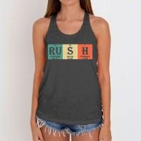 Rush Periodic Table Elements Rush Chemistry Studentfan Gift Women's Knotted Racerback Tank