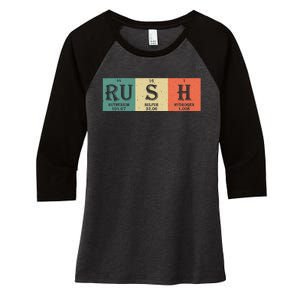 Rush Periodic Table Elements Rush Chemistry Studentfan Gift Women's Tri-Blend 3/4-Sleeve Raglan Shirt