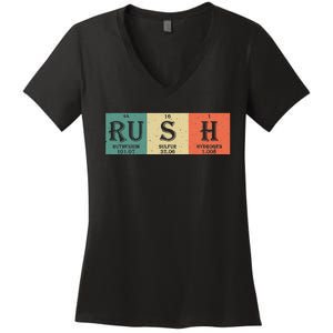 Rush Periodic Table Elements Rush Chemistry Studentfan Gift Women's V-Neck T-Shirt