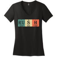 Rush Periodic Table Elements Rush Chemistry Studentfan Gift Women's V-Neck T-Shirt