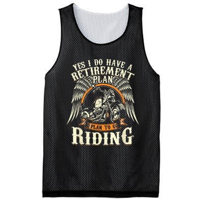 Retirement Plan To Go Riding Gift Motorcycle Riders Biker Mesh Reversible Basketball Jersey Tank